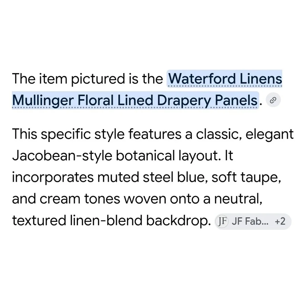 Waterford Linens Mullinger Floral Lined Drapery Panels Blue Taupe Set of 2